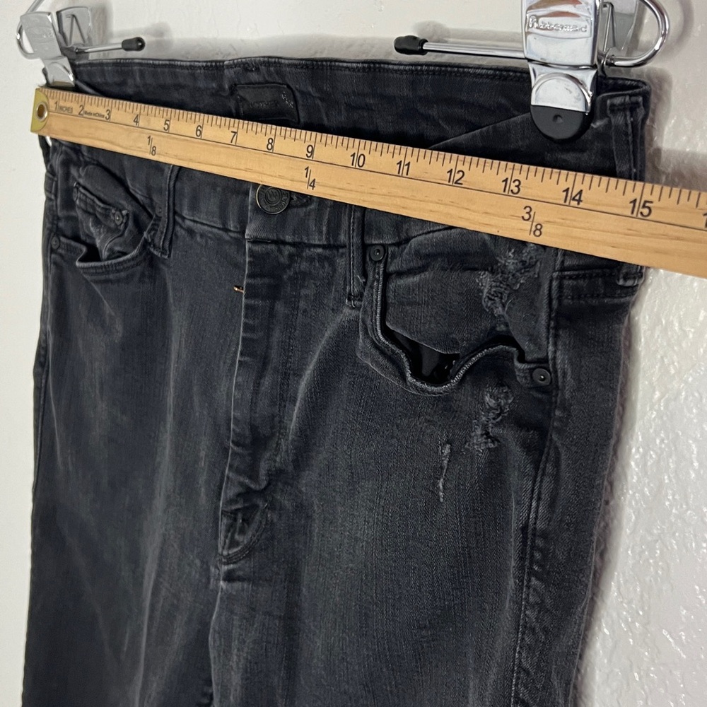 MOTHER jeans looker ankle fray distress black raw hem jeans woman’s size 30 - Picture 7 of 12
